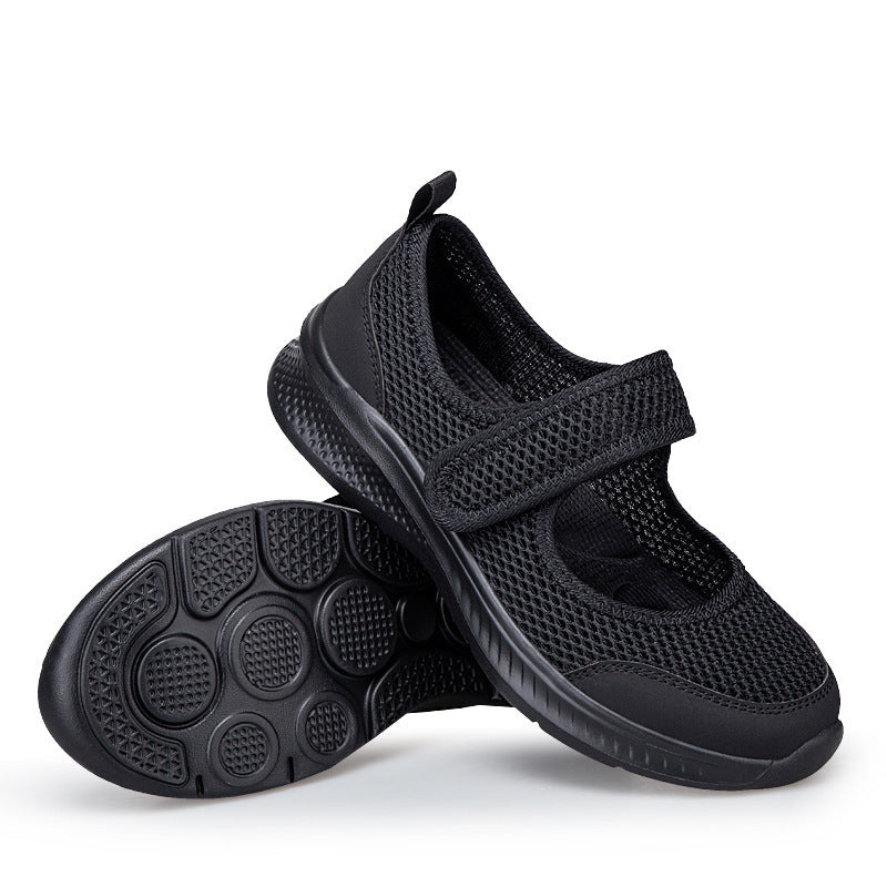 Low-top Thick Bottom Hollow Buckle Casual Mesh Shoes For Women