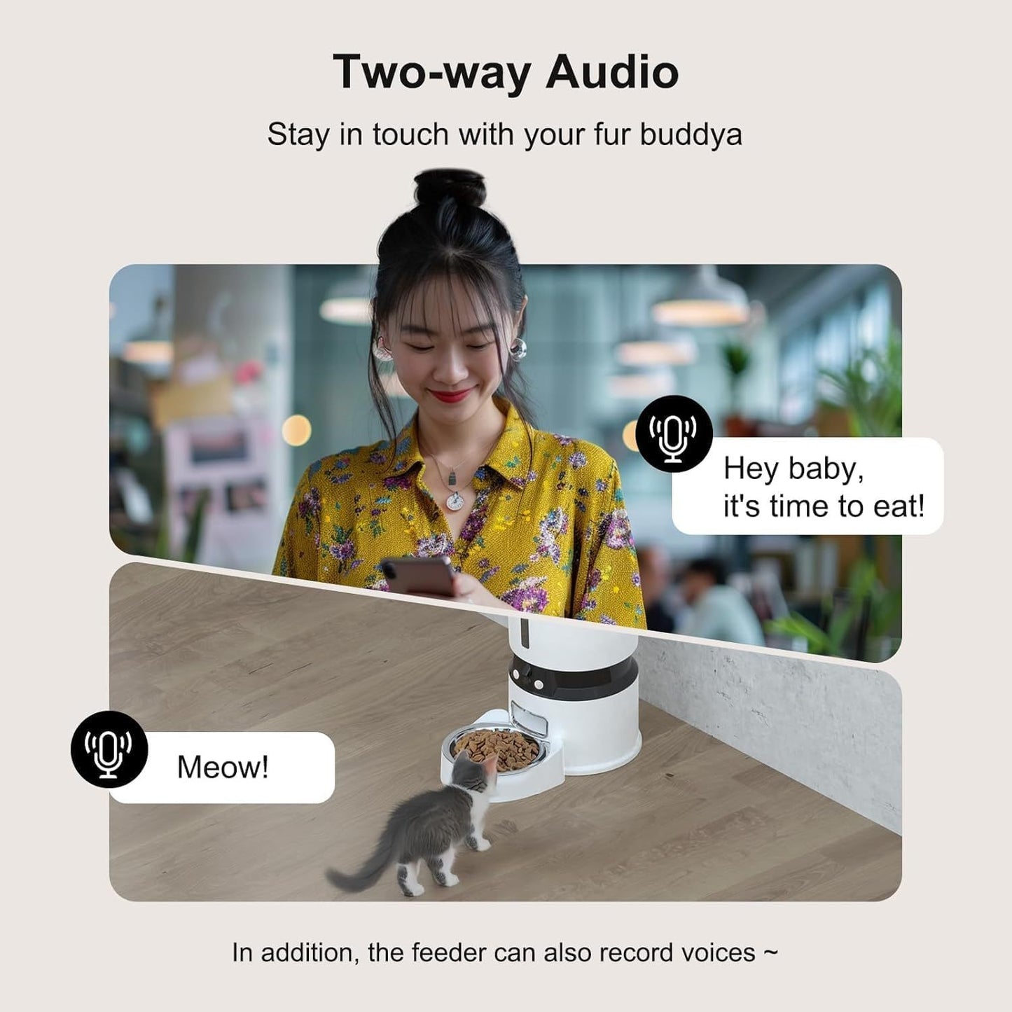 Automatic Dog & Cat Feeder with 1080P Camera | Smart 4L Food Dispenser, APP Control, Low Food Sensor, Fresh Lock System