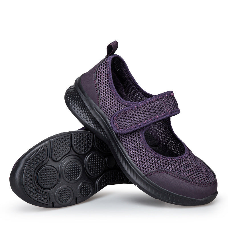 Low-top Thick Bottom Hollow Buckle Casual Mesh Shoes For Women