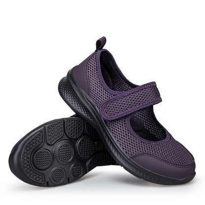 Low-top Thick Bottom Hollow Buckle Casual Mesh Shoes For Women