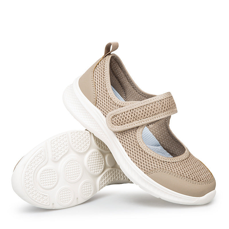 Low-top Thick Bottom Hollow Buckle Casual Mesh Shoes For Women
