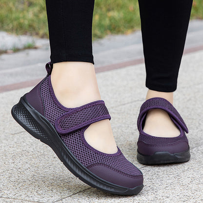 Low-top Thick Bottom Hollow Buckle Casual Mesh Shoes For Women