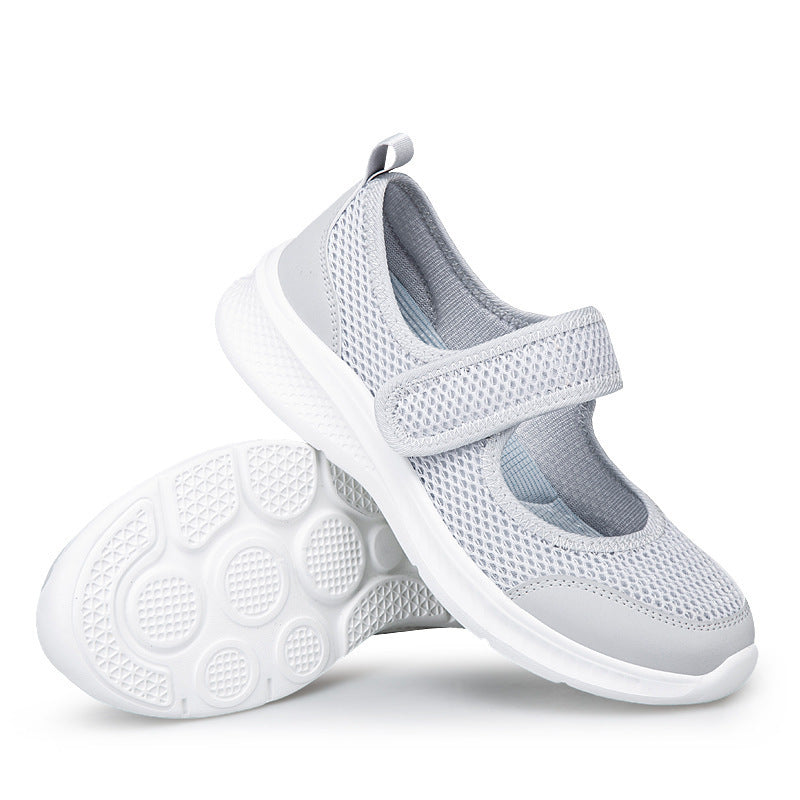 Low-top Thick Bottom Hollow Buckle Casual Mesh Shoes For Women