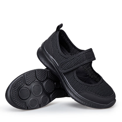 Low-top Thick Bottom Hollow Buckle Casual Mesh Shoes For Women