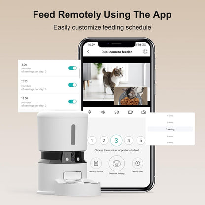 Automatic Dog & Cat Feeder with 1080P Camera | Smart 4L Food Dispenser, APP Control, Low Food Sensor, Fresh Lock System