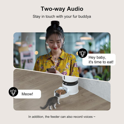 Automatic Dog & Cat Feeder with 1080P Camera | Smart 4L Food Dispenser, APP Control, Low Food Sensor, Fresh Lock System